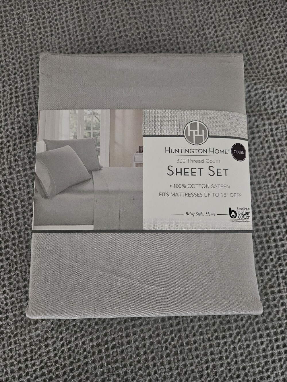 Huntington Home Sheet Set, Queen, Gray
